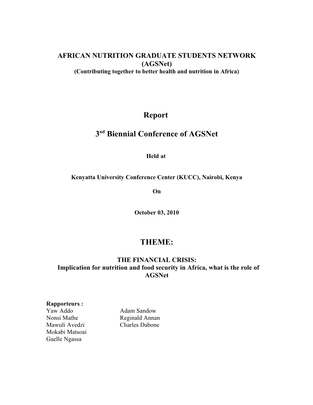 African Nutrition Graduate Students Network