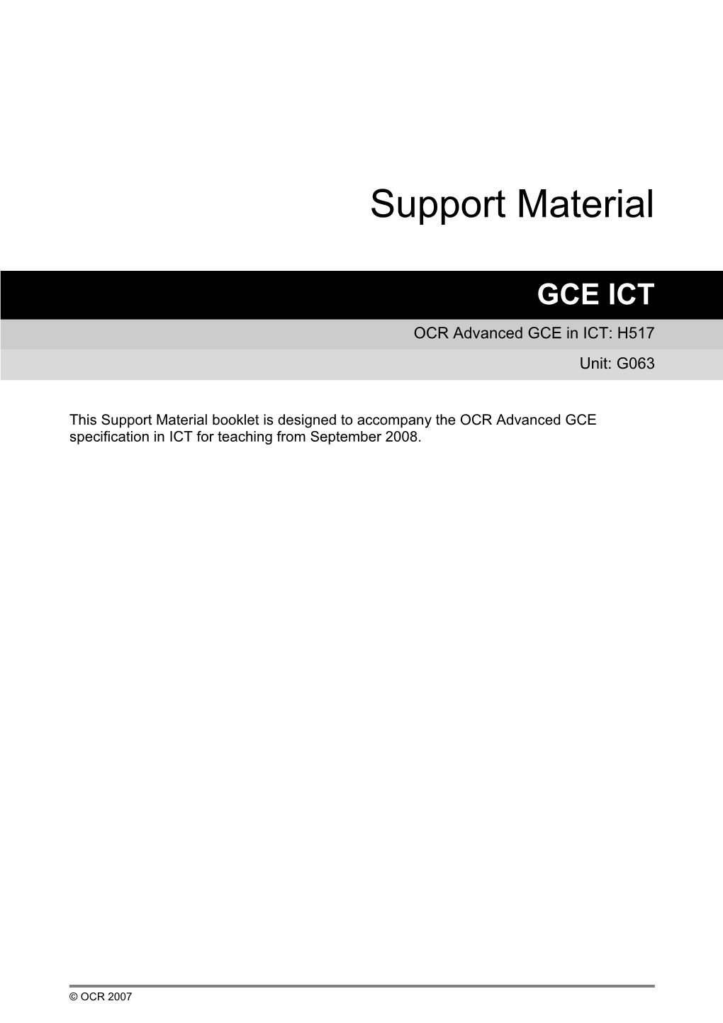 OCR Advanced GCE in ICT: H517