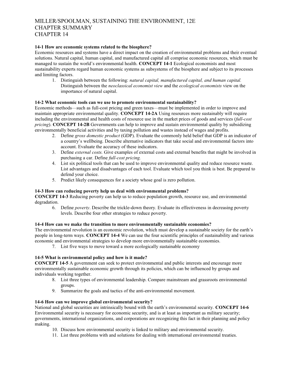 14-1 How Are Economic Systems Related to the Biosphere