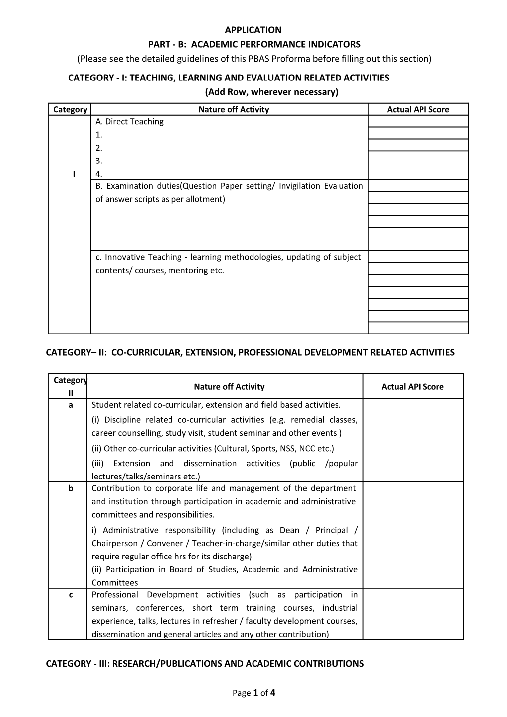 Part - B: Academicperformance Indicators