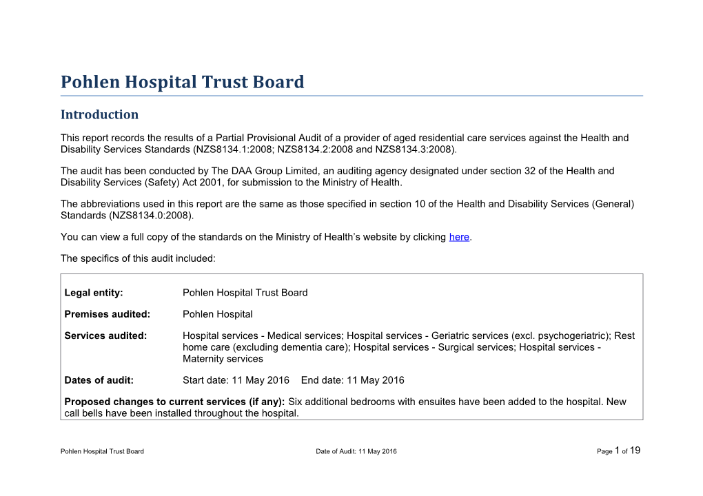 Pohlen Hospital Trust Board