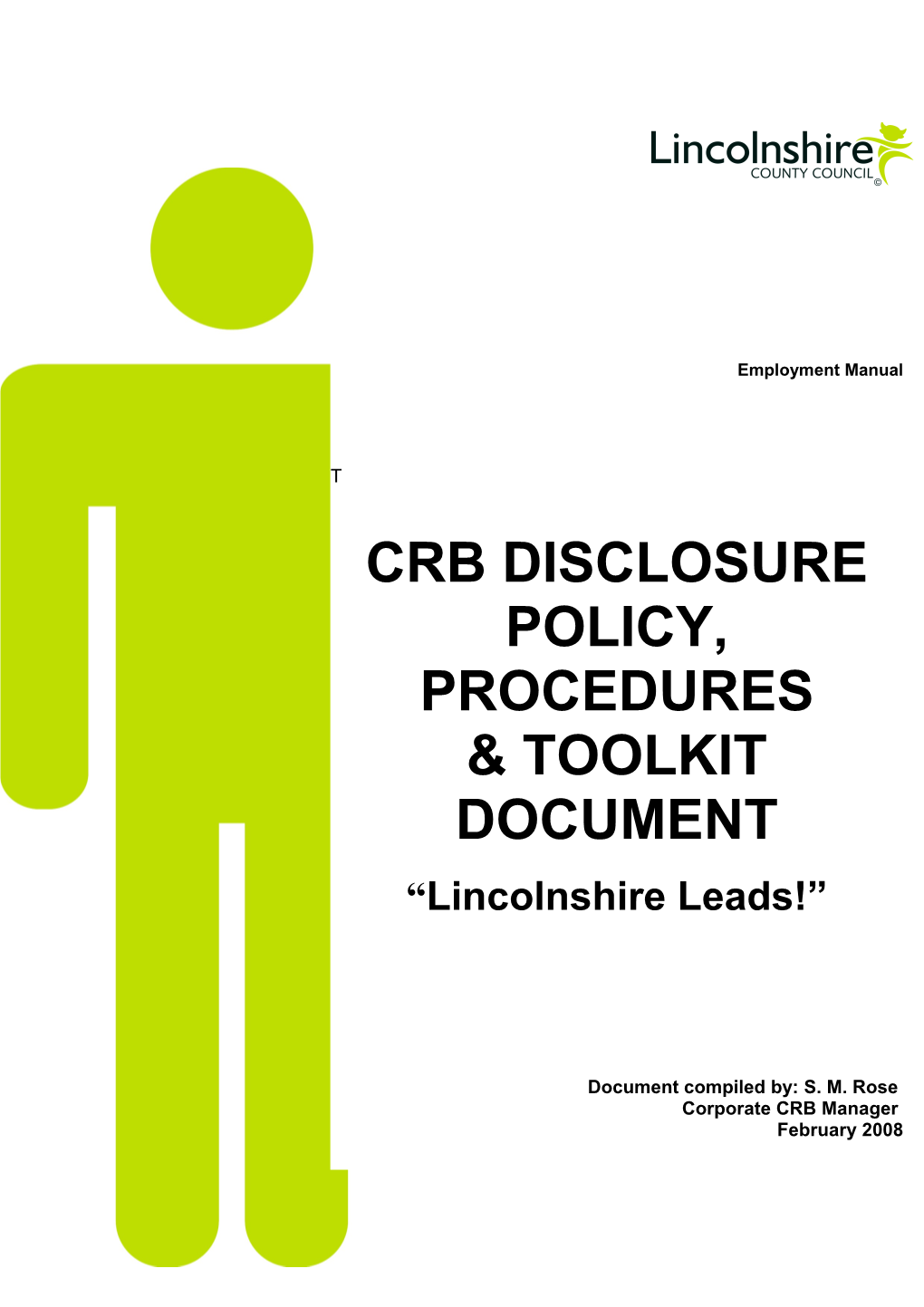 Crb Disclosure Policy, Procedures & Toolkit Document