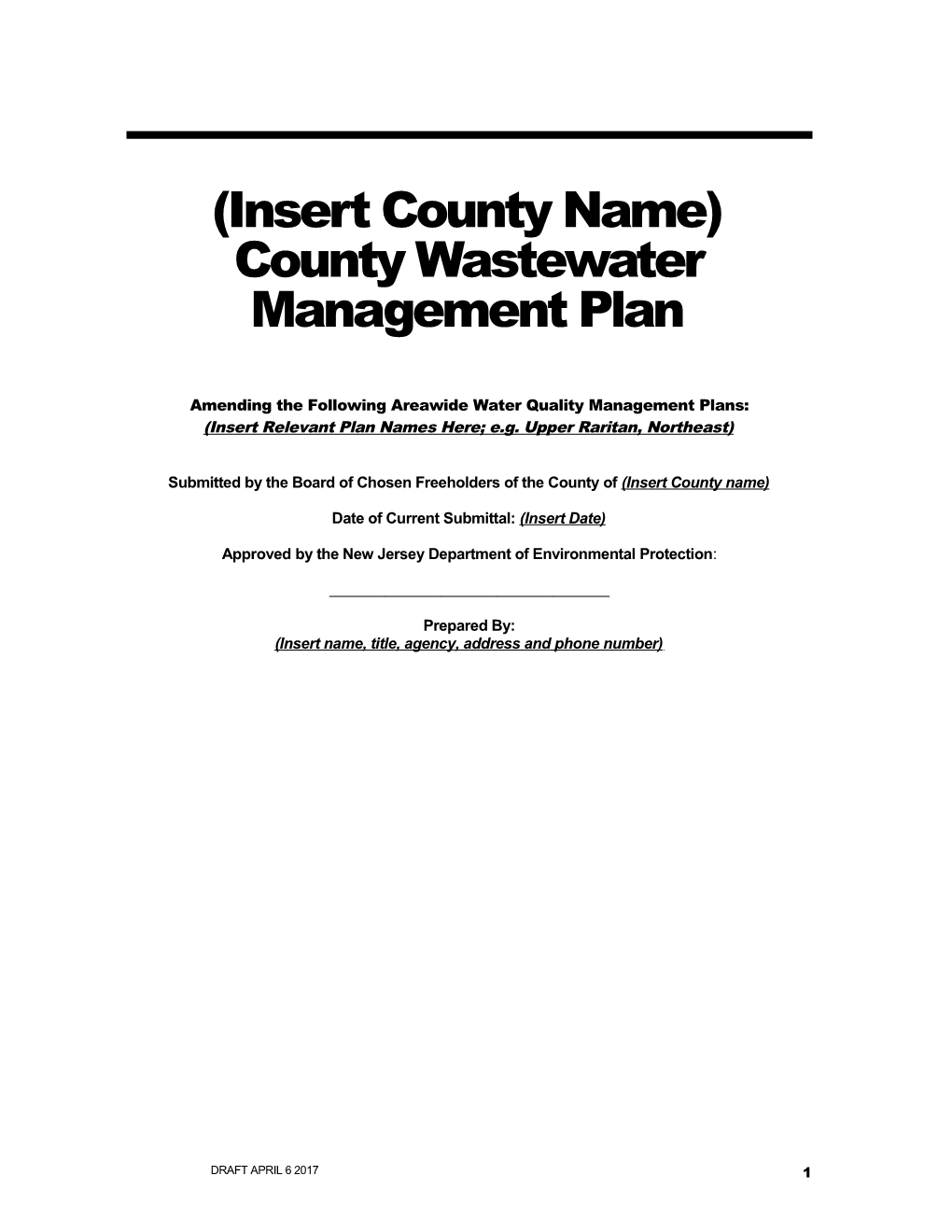 (Insert County Name) County Wastewater Management Plan