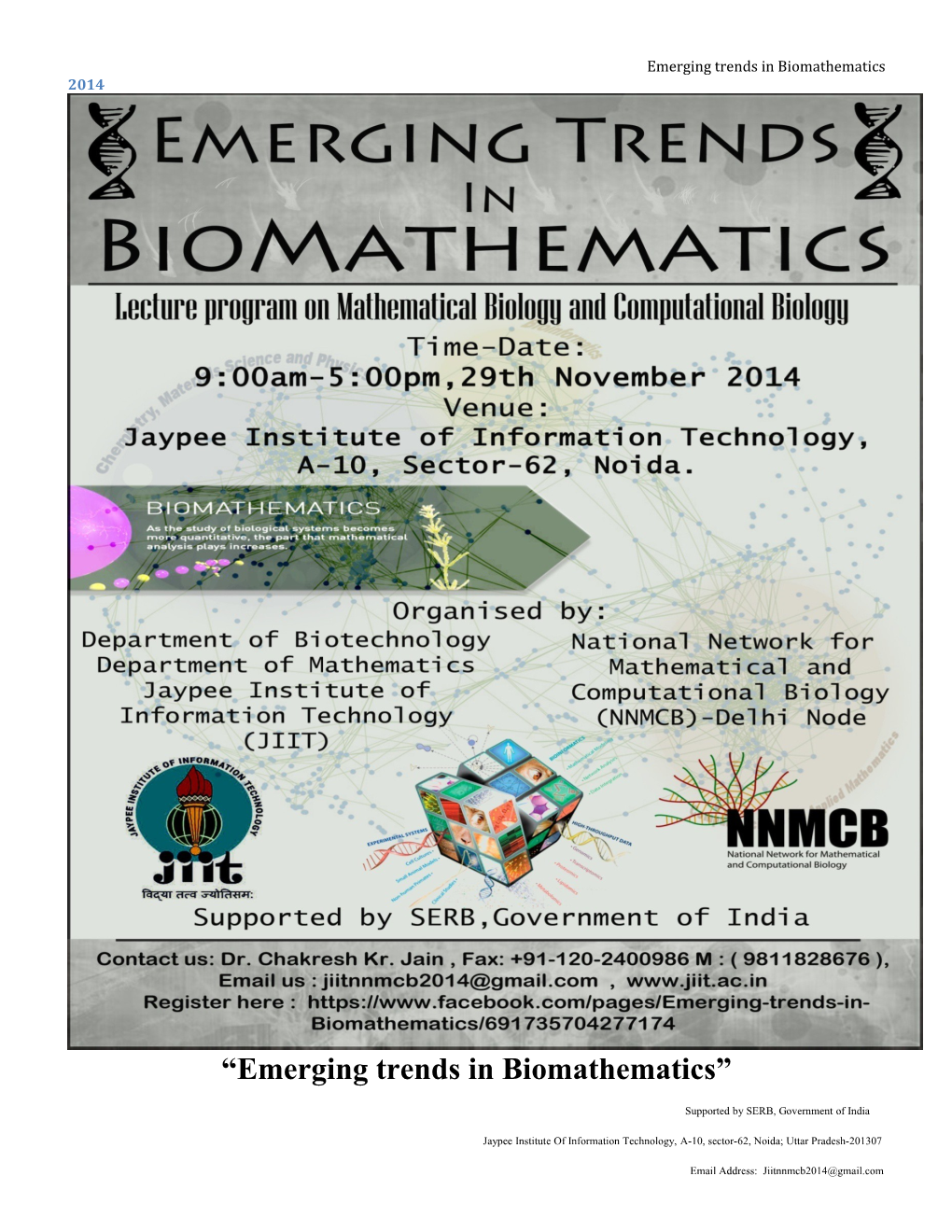 Emerging Trends in Biomathematics