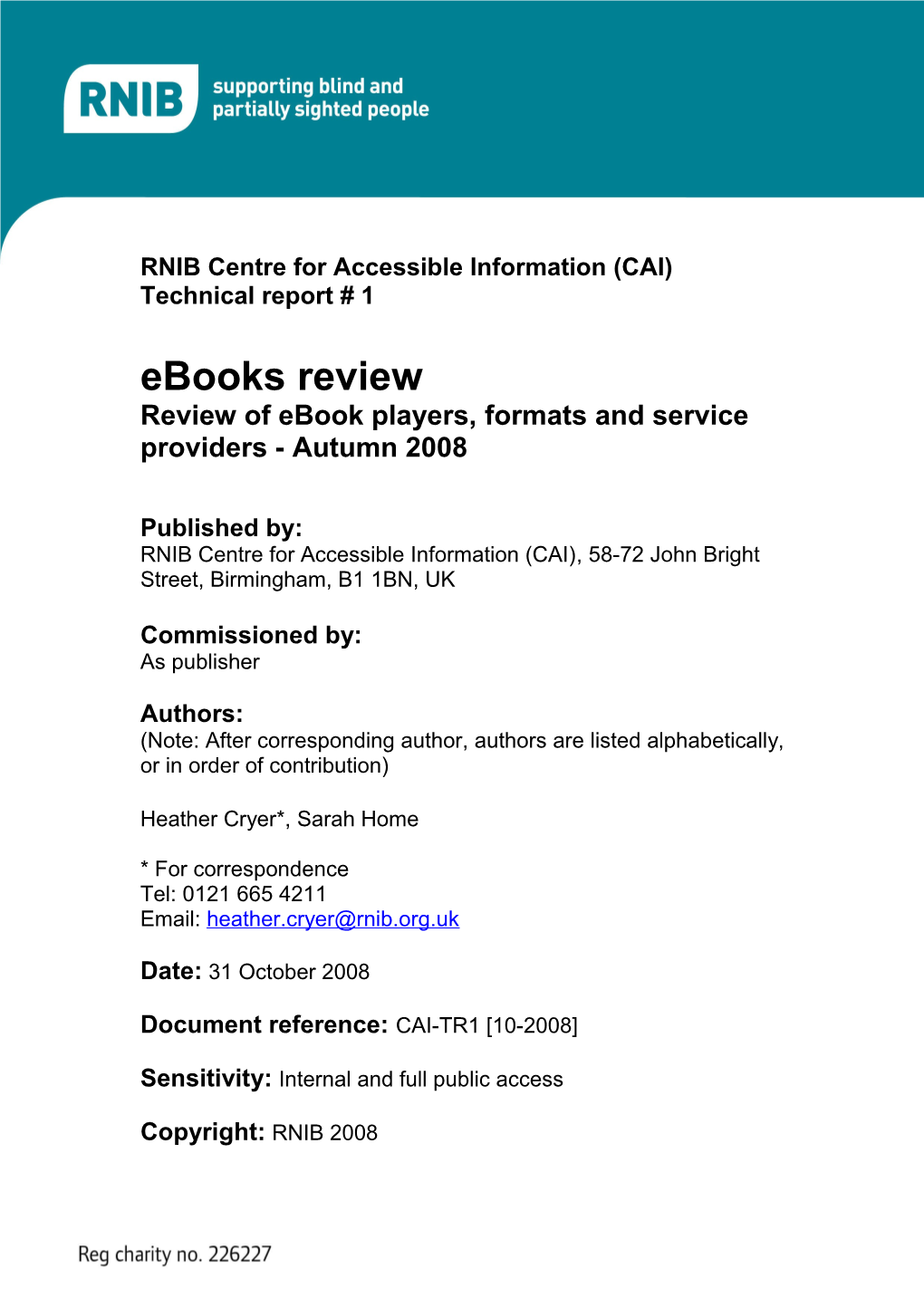 RNIB Centre for Accessible Information (CAI)