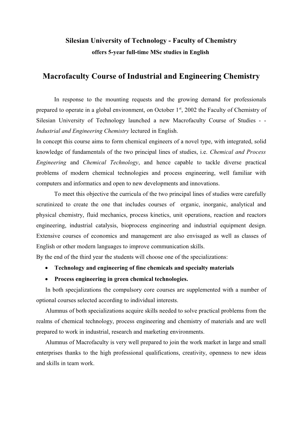 Industrial and Engineering Chemistry