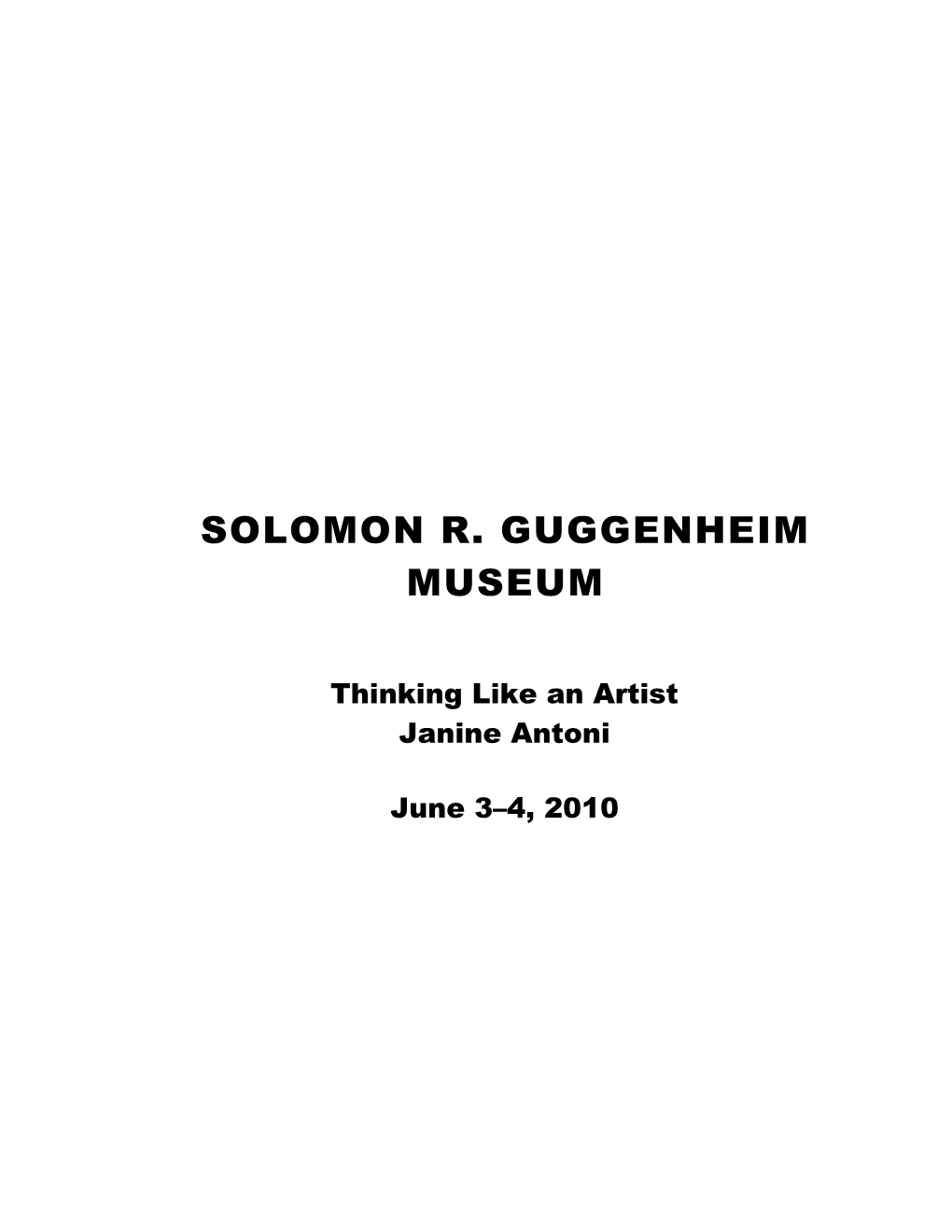 Solomon R. Guggenheim Museum