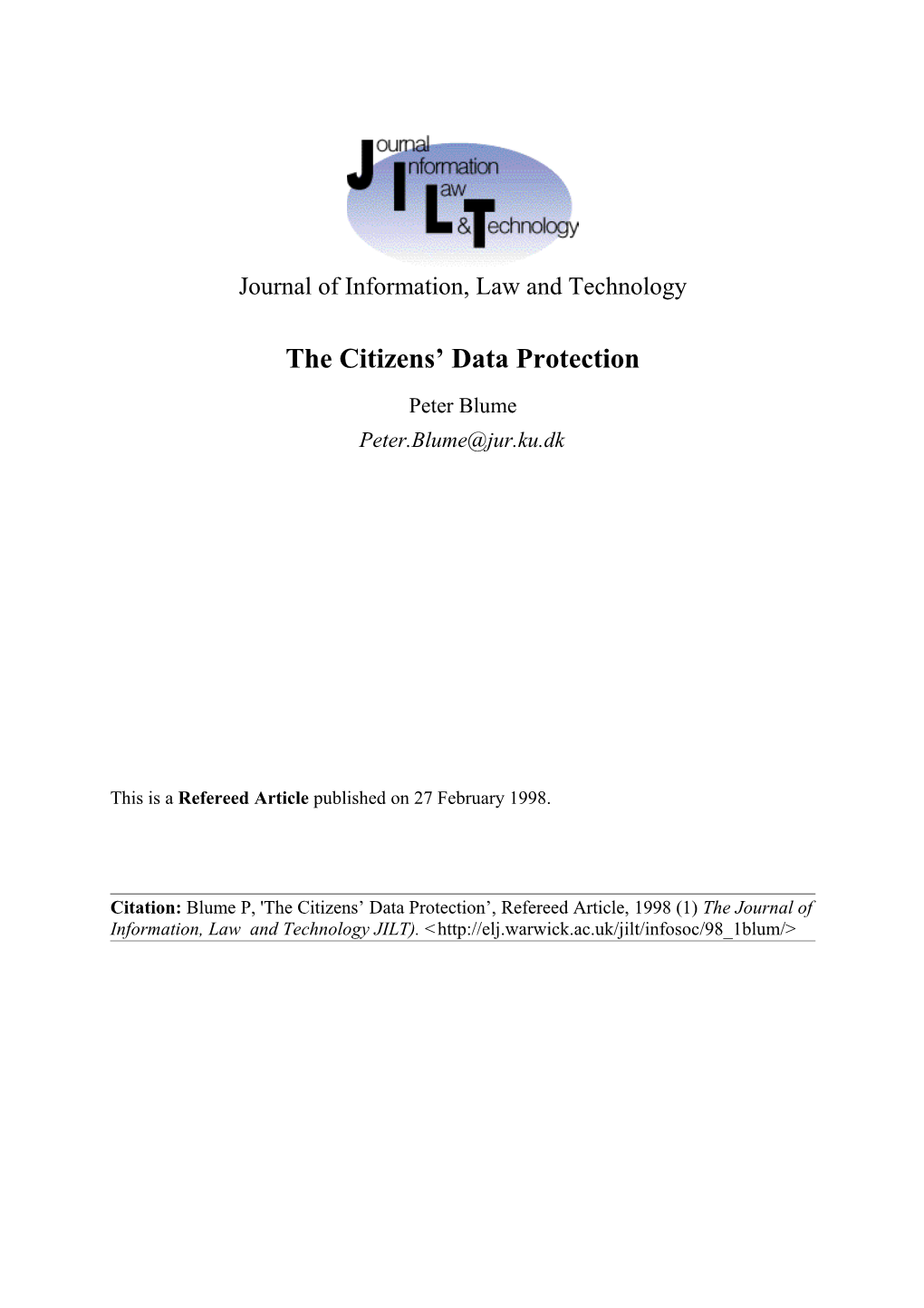 The Citizens Data Protection