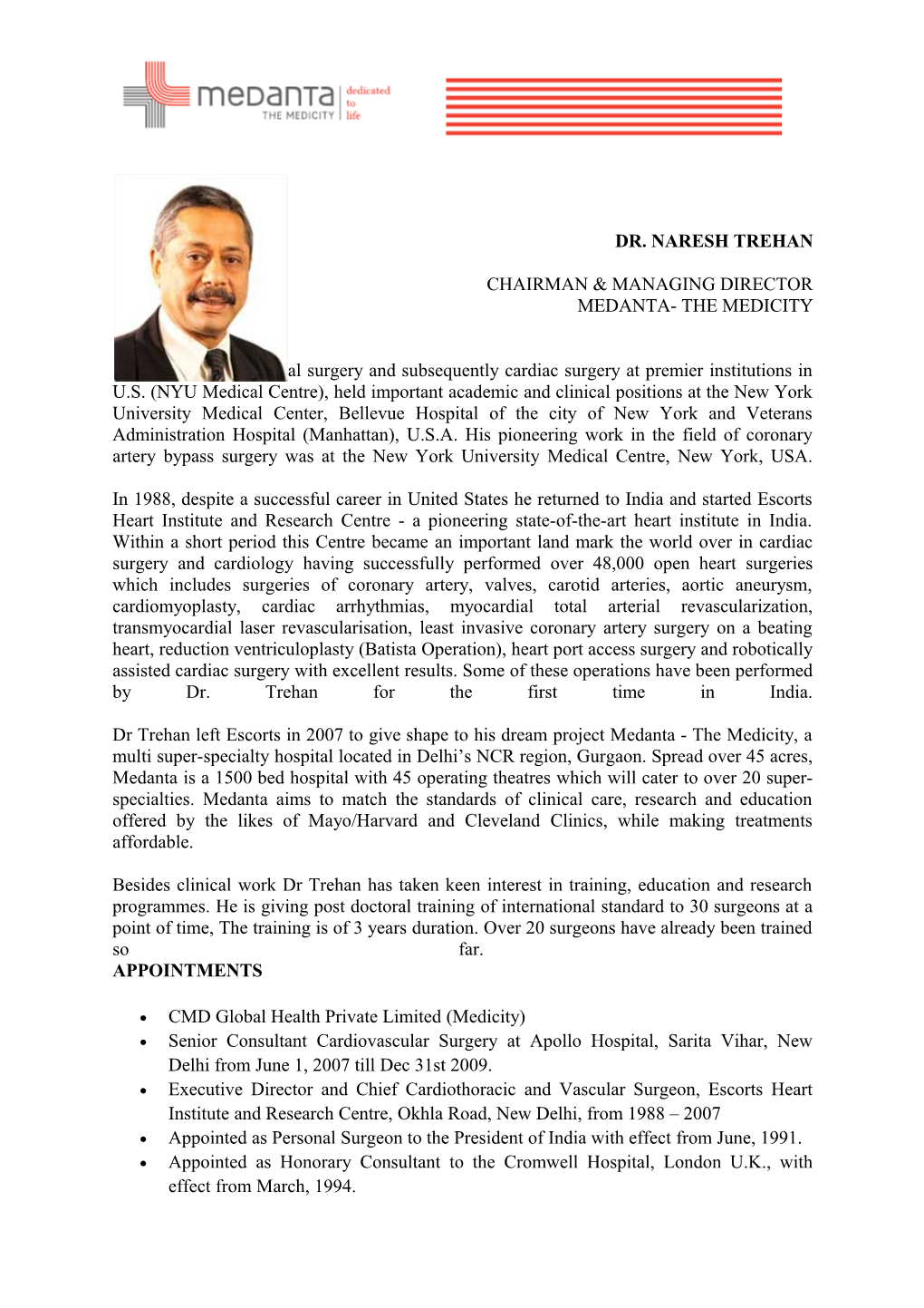 Dr. Naresh Trehan