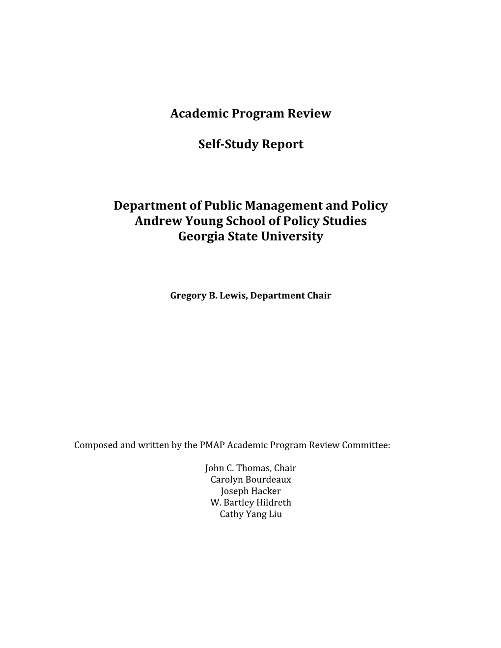 Department of Public Management and Policy