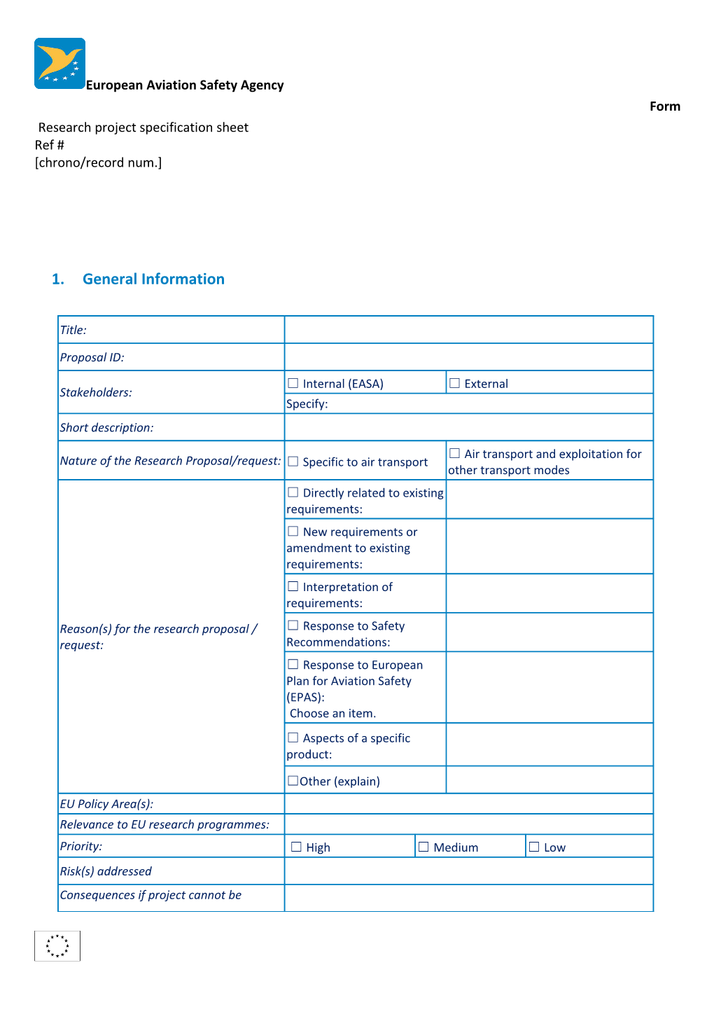 FO - Research Project Specification Sheet