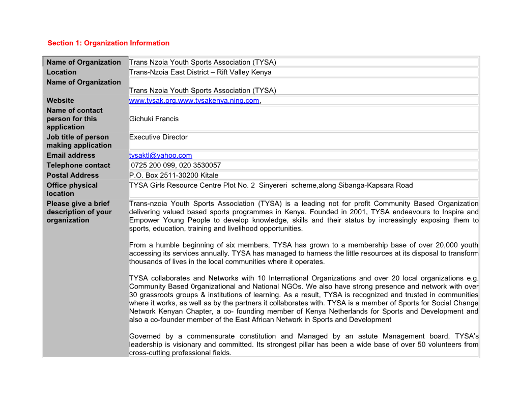 Section 2: Mdgs Project/Programme Entry Details