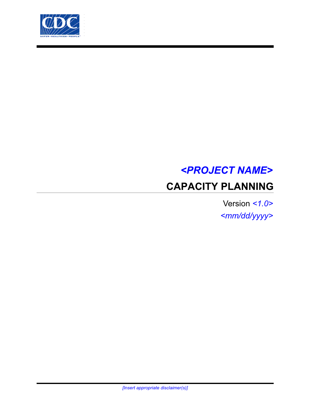 Capacity Plan Template