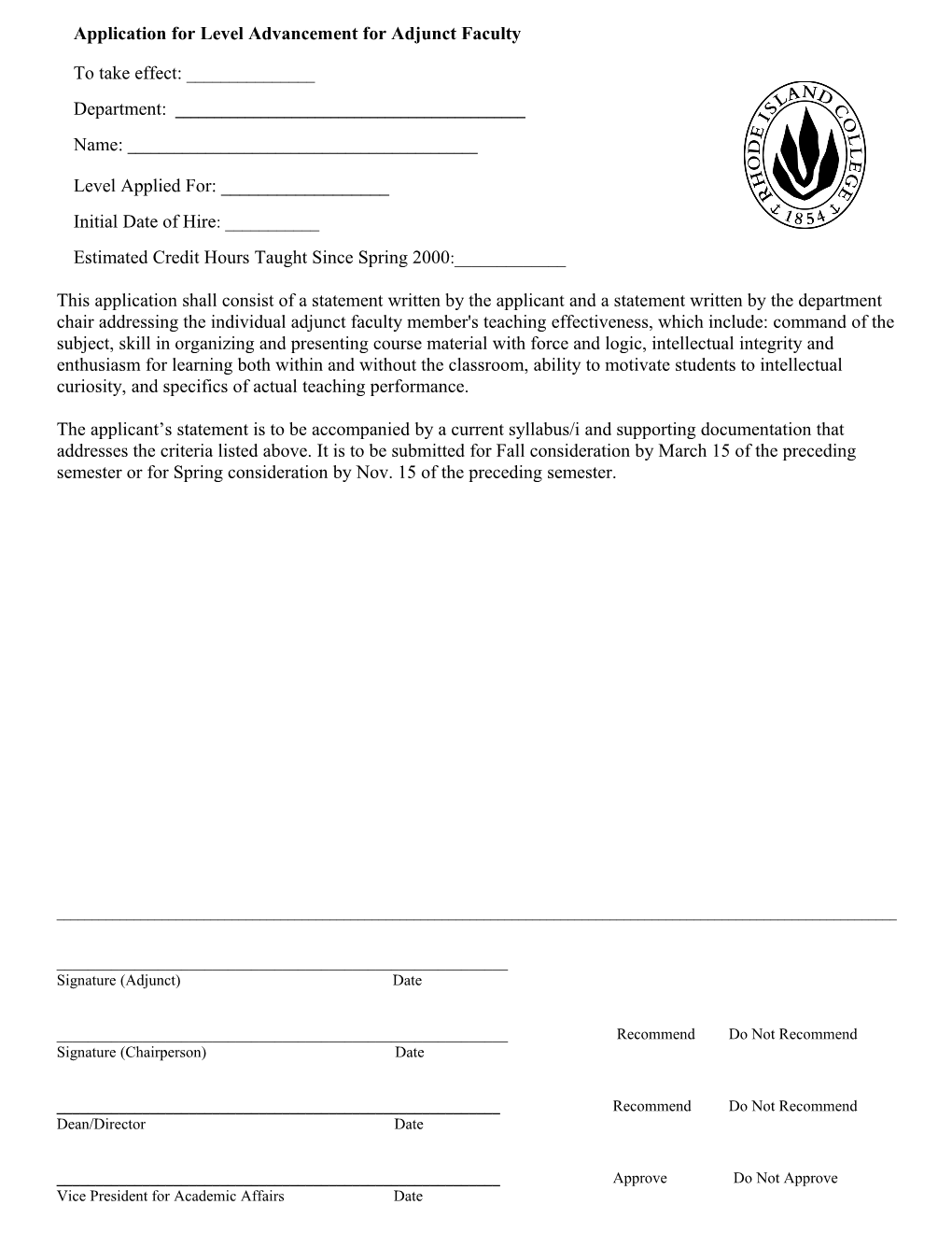 Annual Faculty Evaluation and Recommendation Form