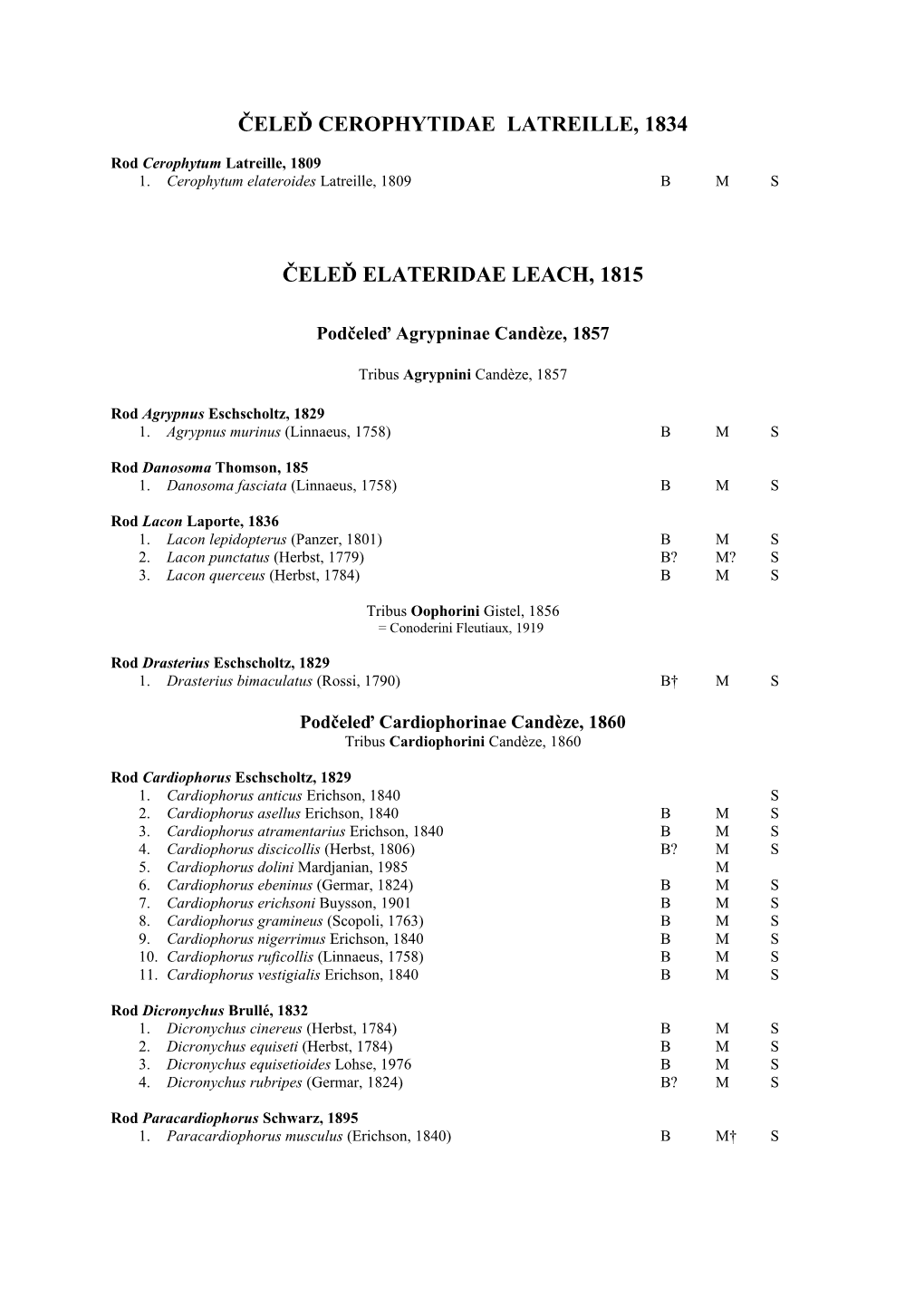 Čeleď Cerophytidae Latreille, 1834