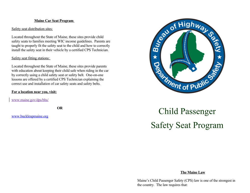 Maine Car Seat Program