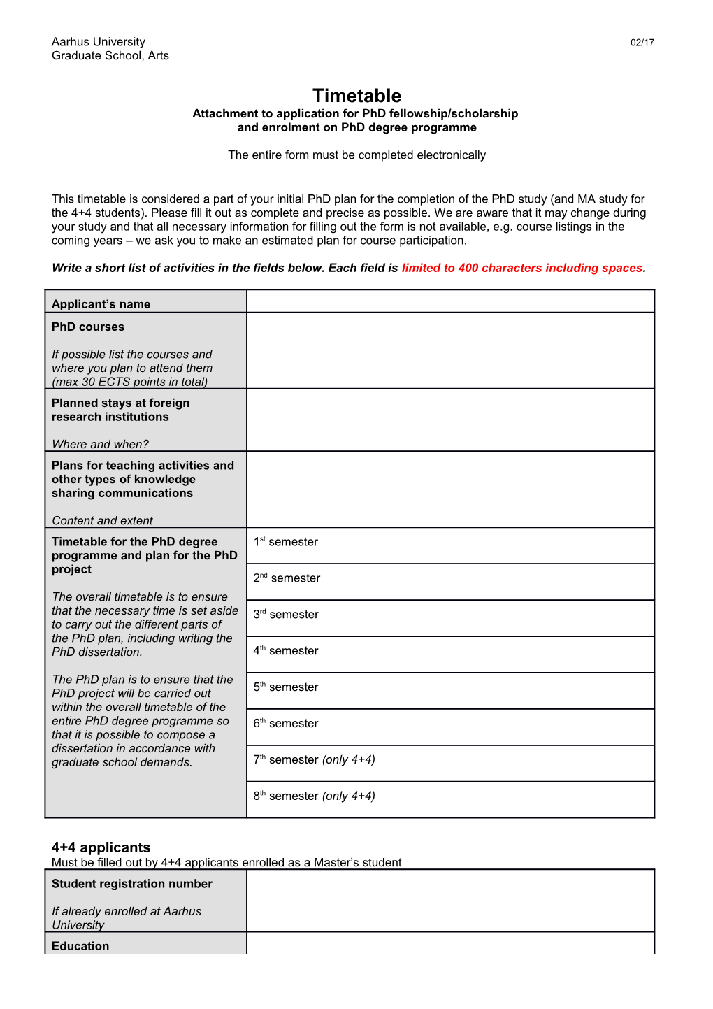 Attachment to Application for Phd Fellowship/Scholarship