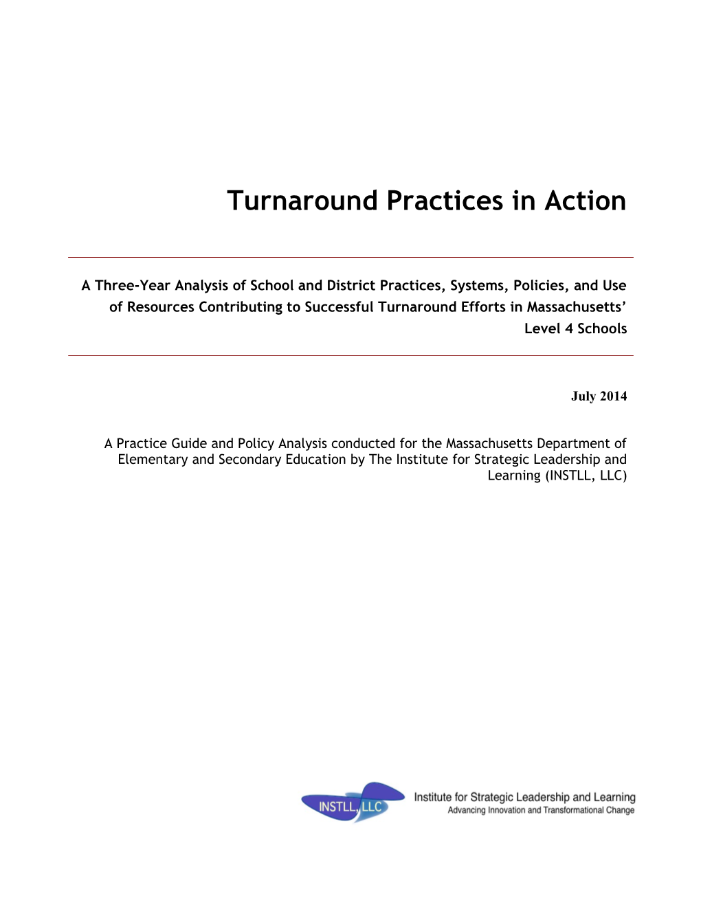 Turnaround Practices Report 2014
