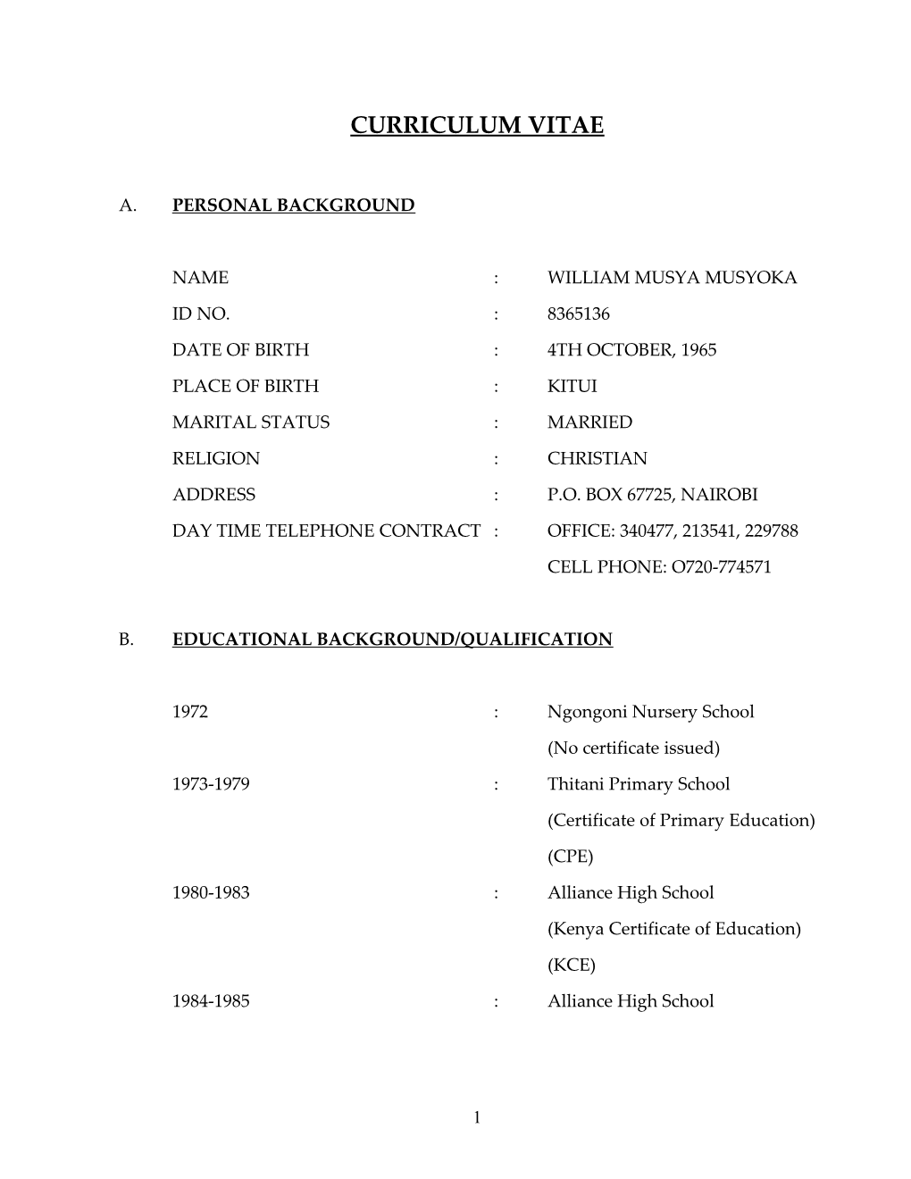 Curriculum Vitae s425