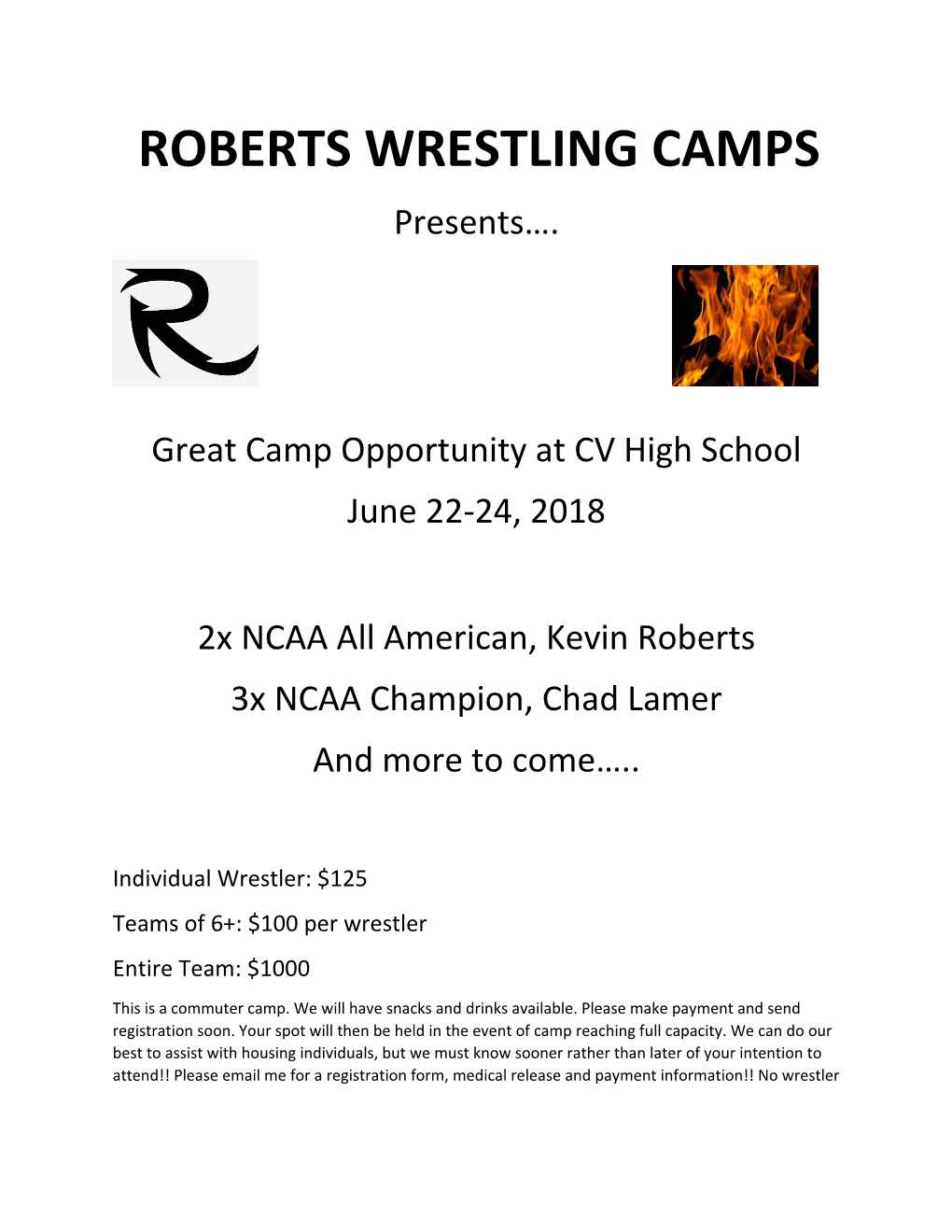 Great Camp Opportunity at CV High School