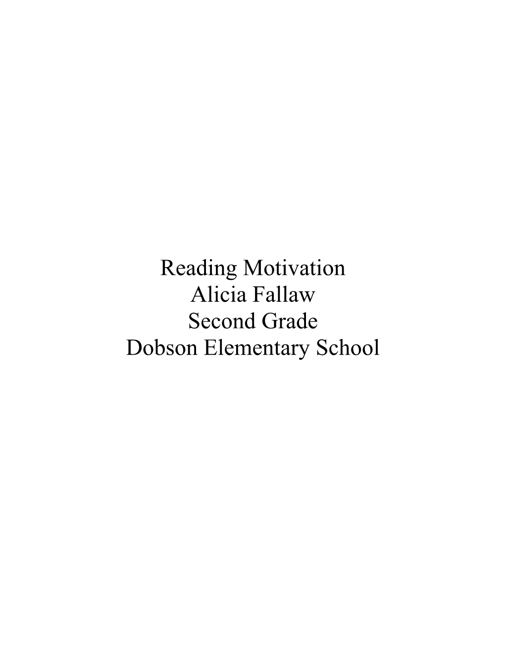 Reading Motivation