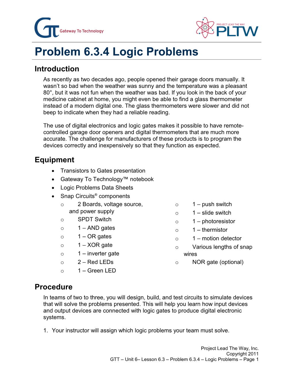 Activity 6.3.4 Logic Problems
