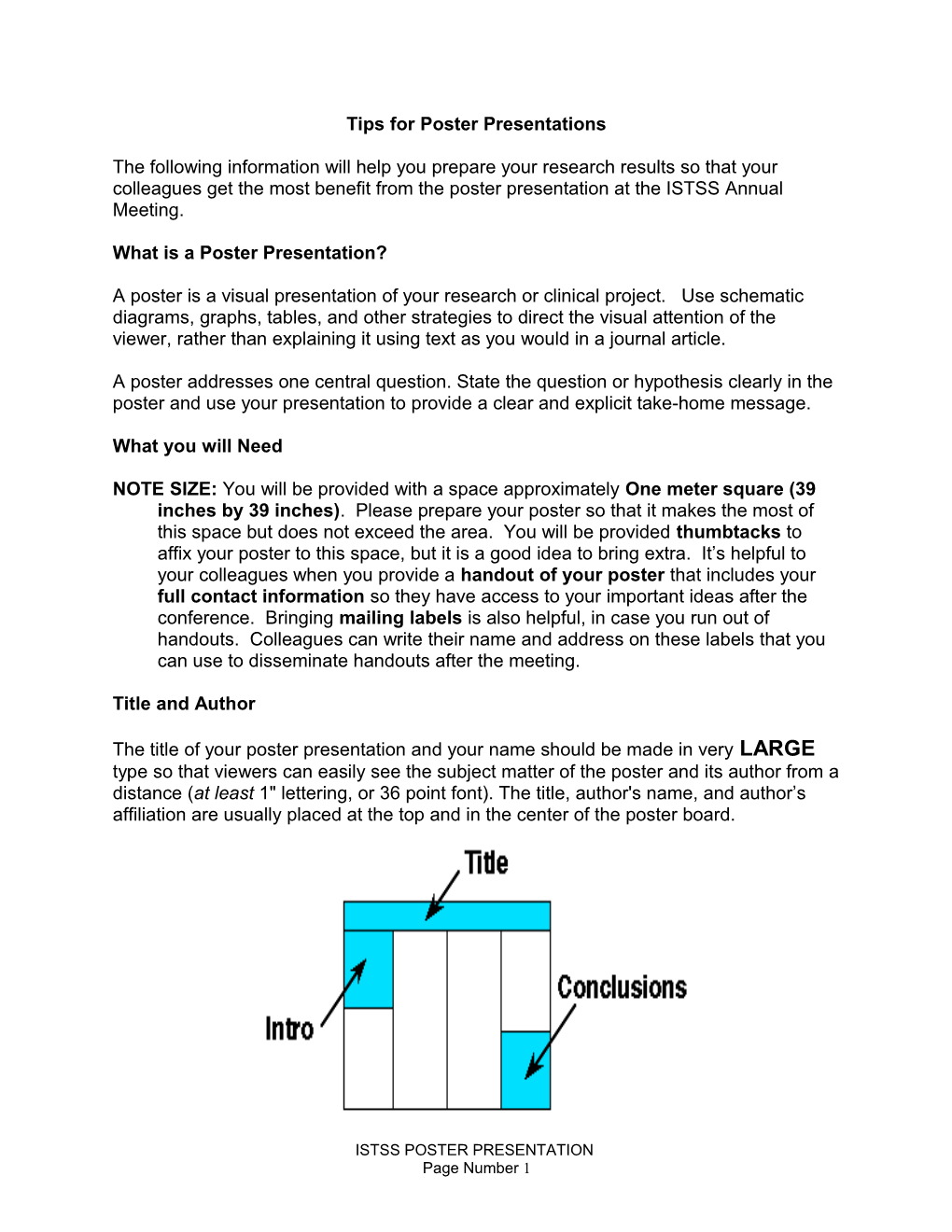 Tips for Poster Presentations