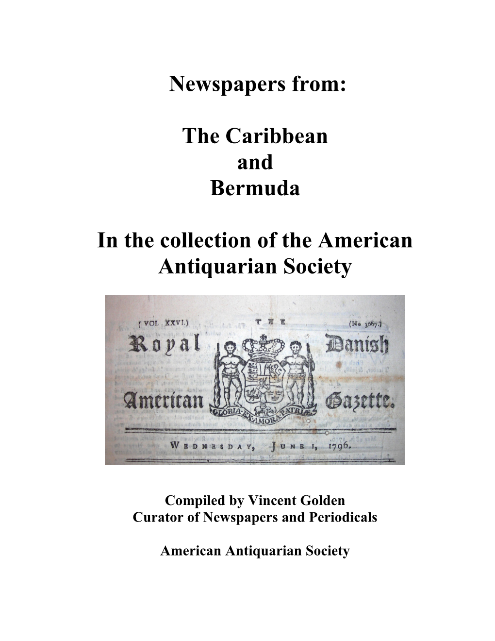In the Collection of the American Antiquarian Society