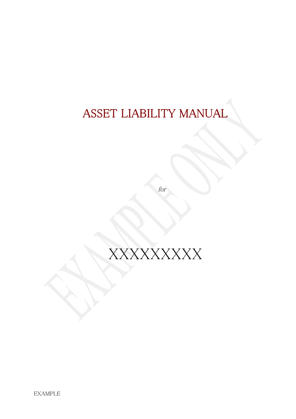 Asset Liability Manual