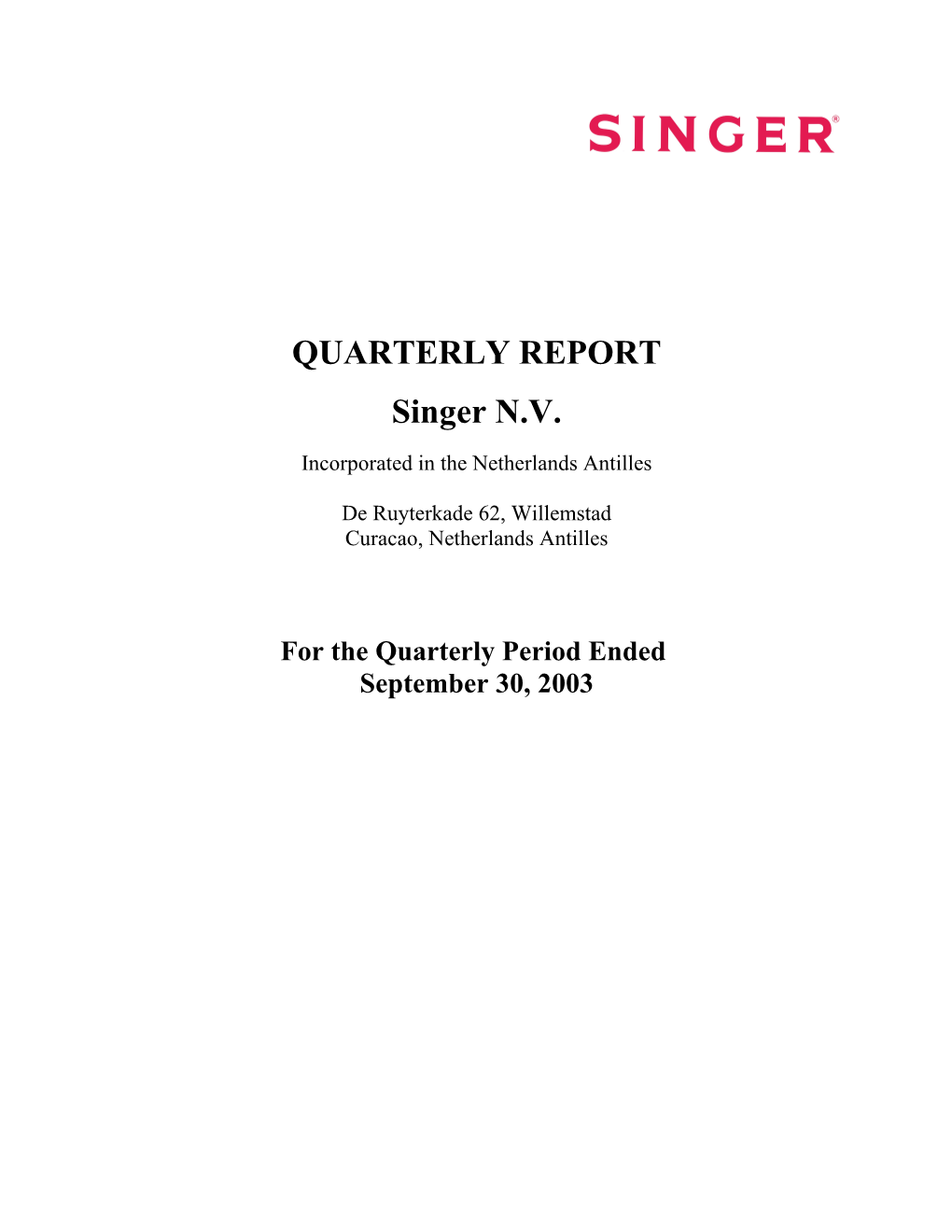 Quarterly Report s1