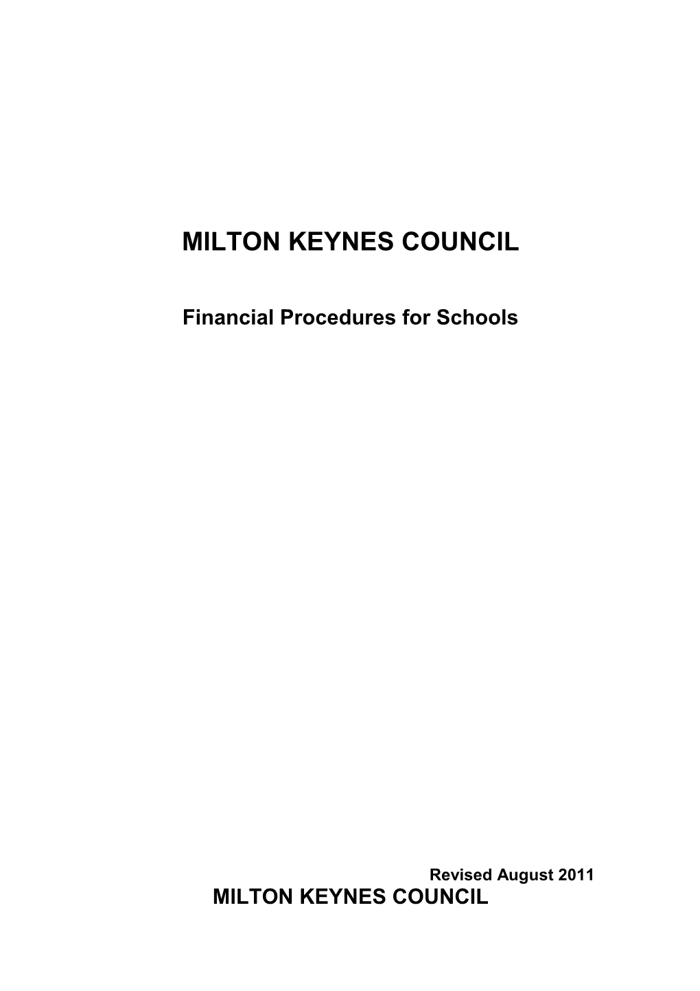 Financial Procedures for Schools