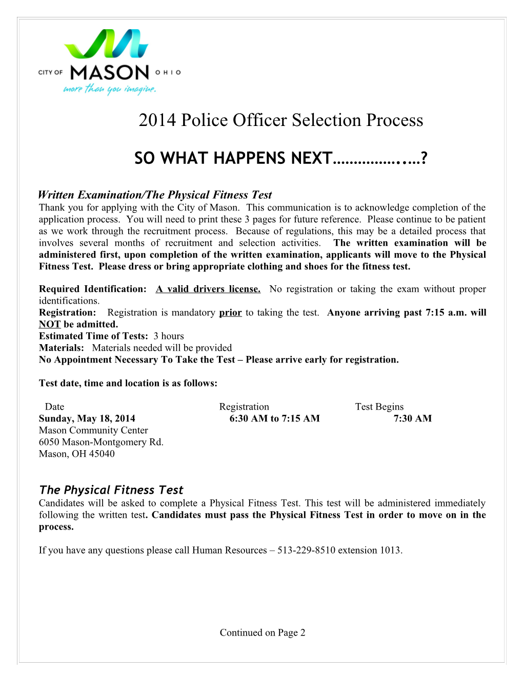 2002 Police Officer Selection Process