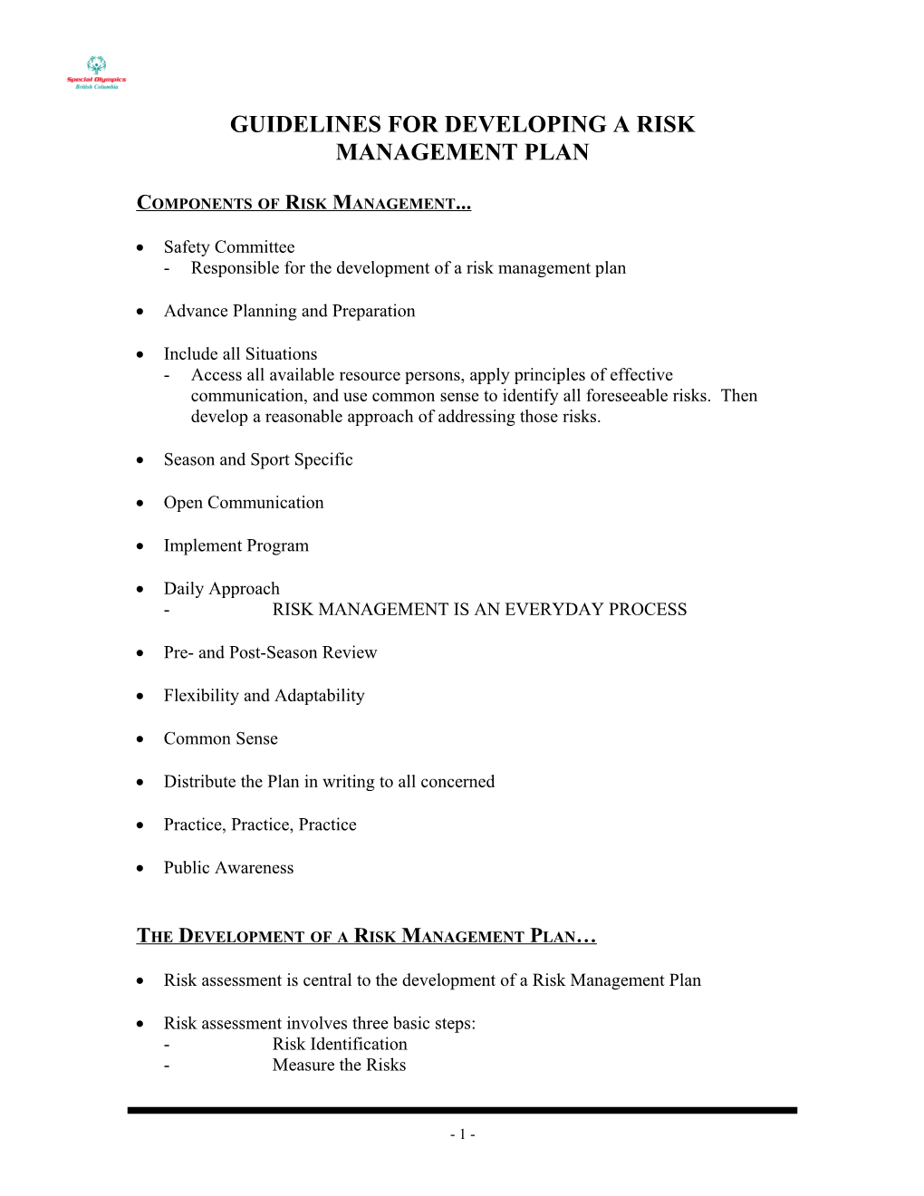 Components of Risk Management