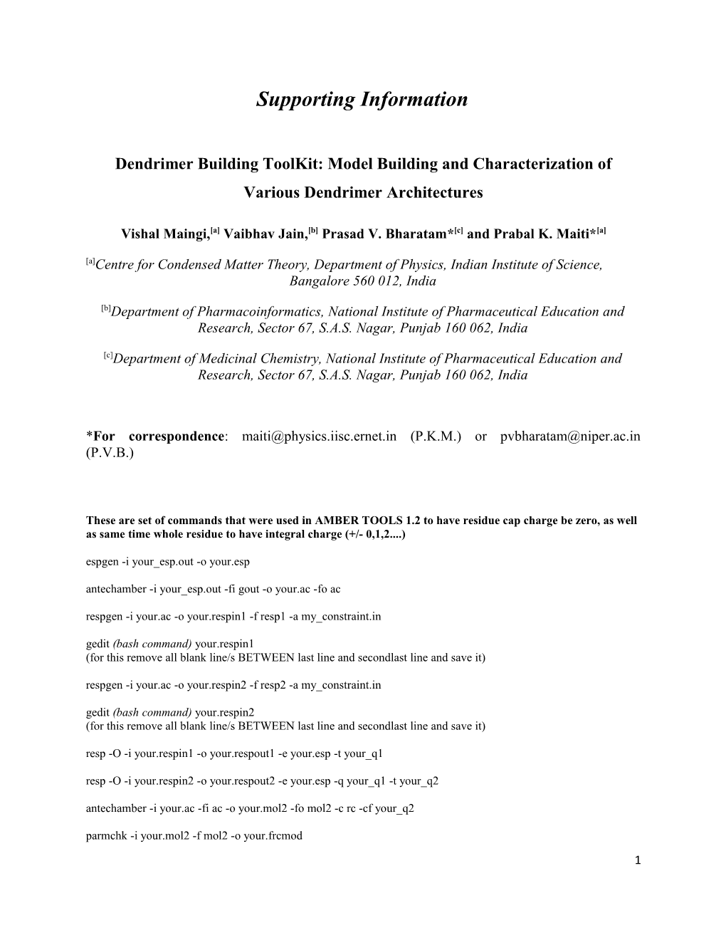Dendrimer Building Toolkit: Model Building and Characterization of Various Dendrimer