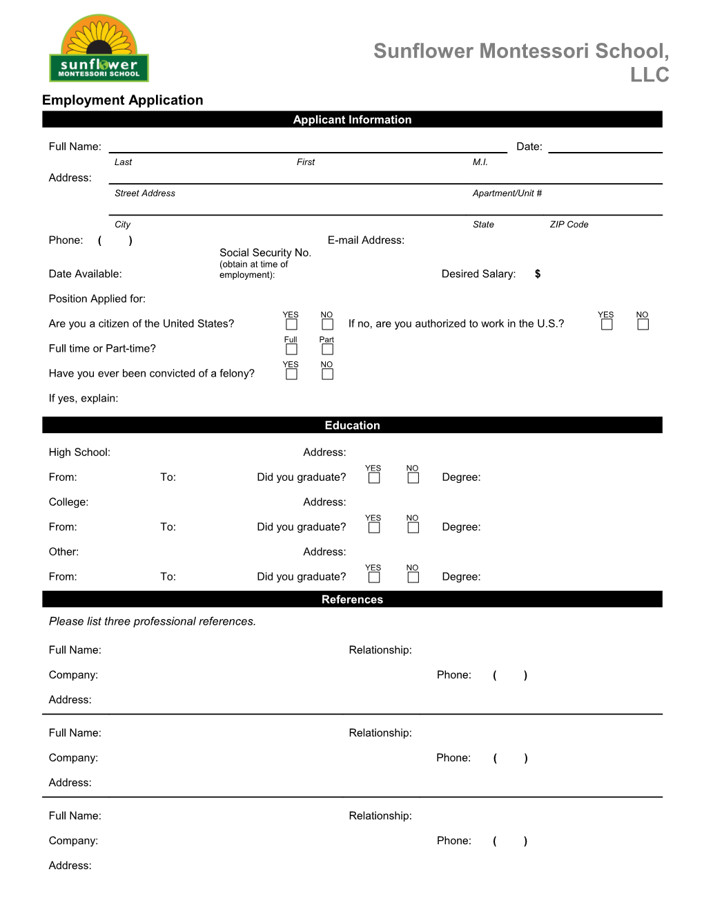 Employment Application s29