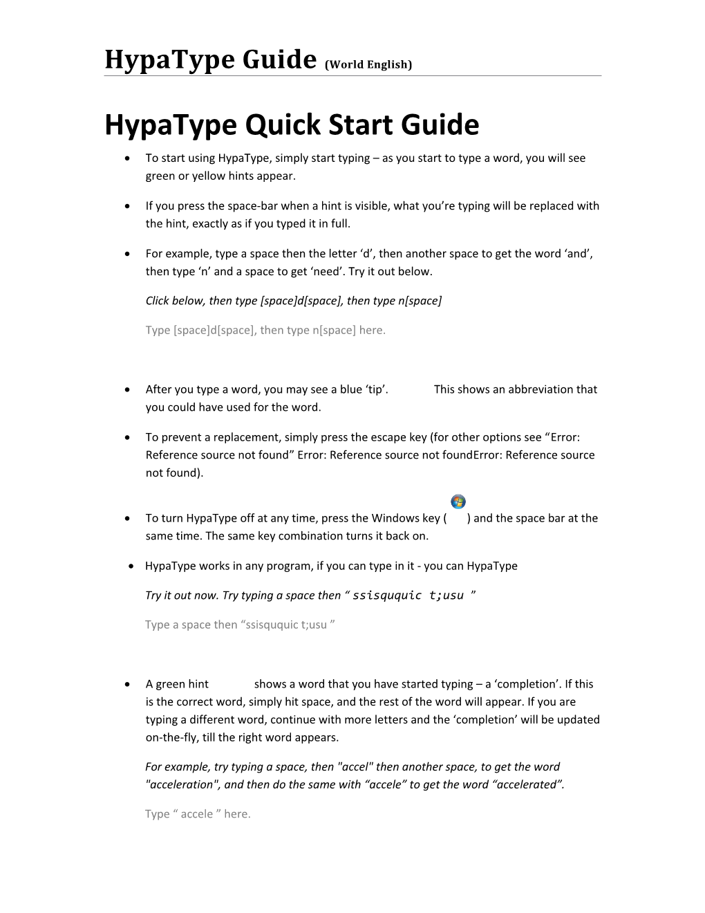 Hypatype Quick Start Guide