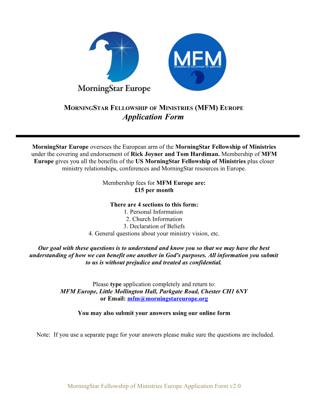 Membership Fees for MFM Europe Are