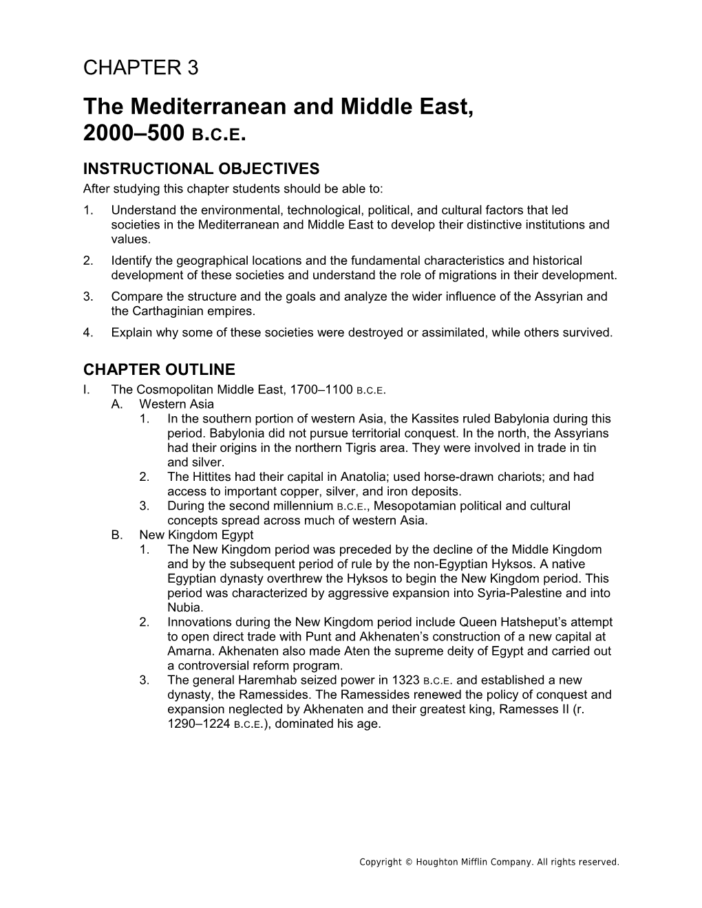 Chapter 4: the Mediterranean and Middle East, 2000 500B.C.E. 27