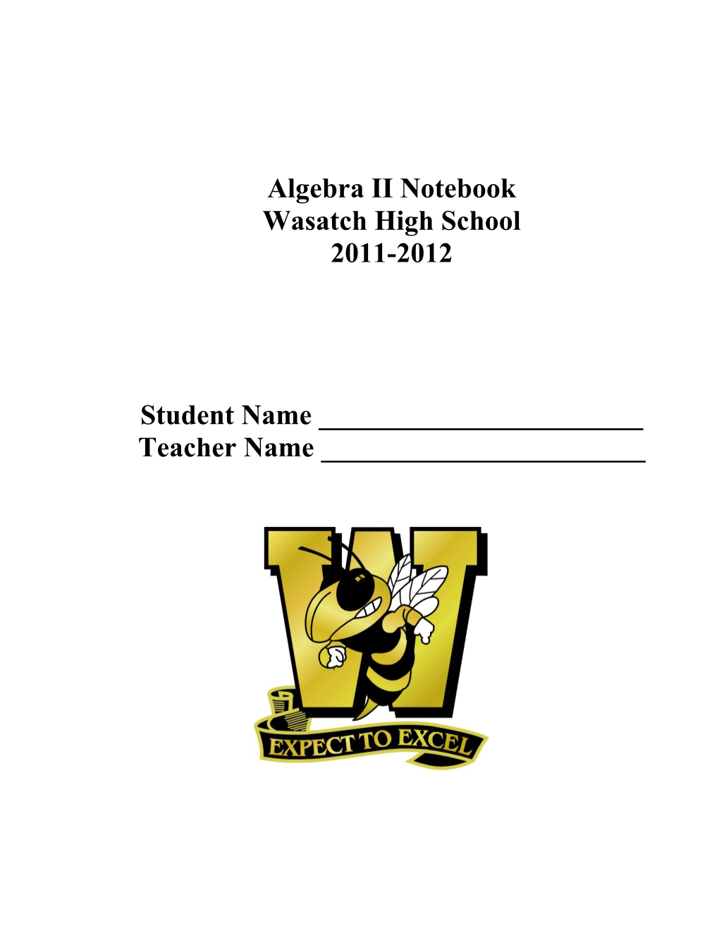 Algebra II Notebook