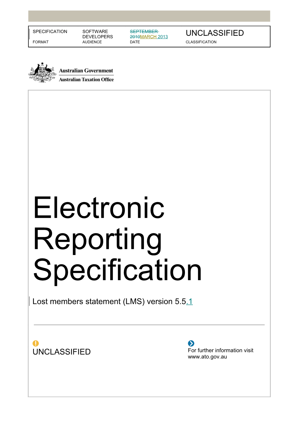 Electronic Reporting Specification - Lost Members Statement