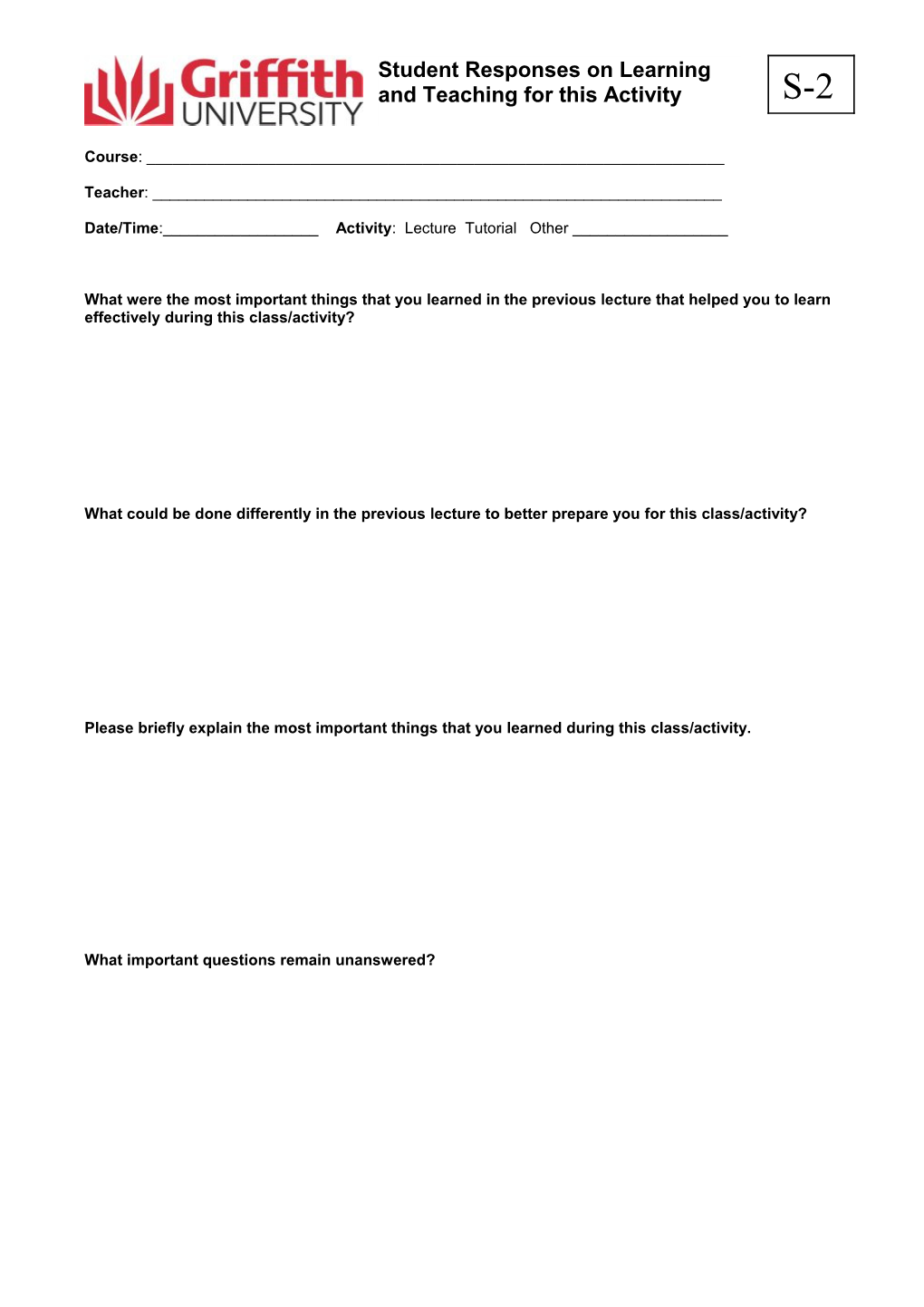 ICT First Year Experience Questionnaire