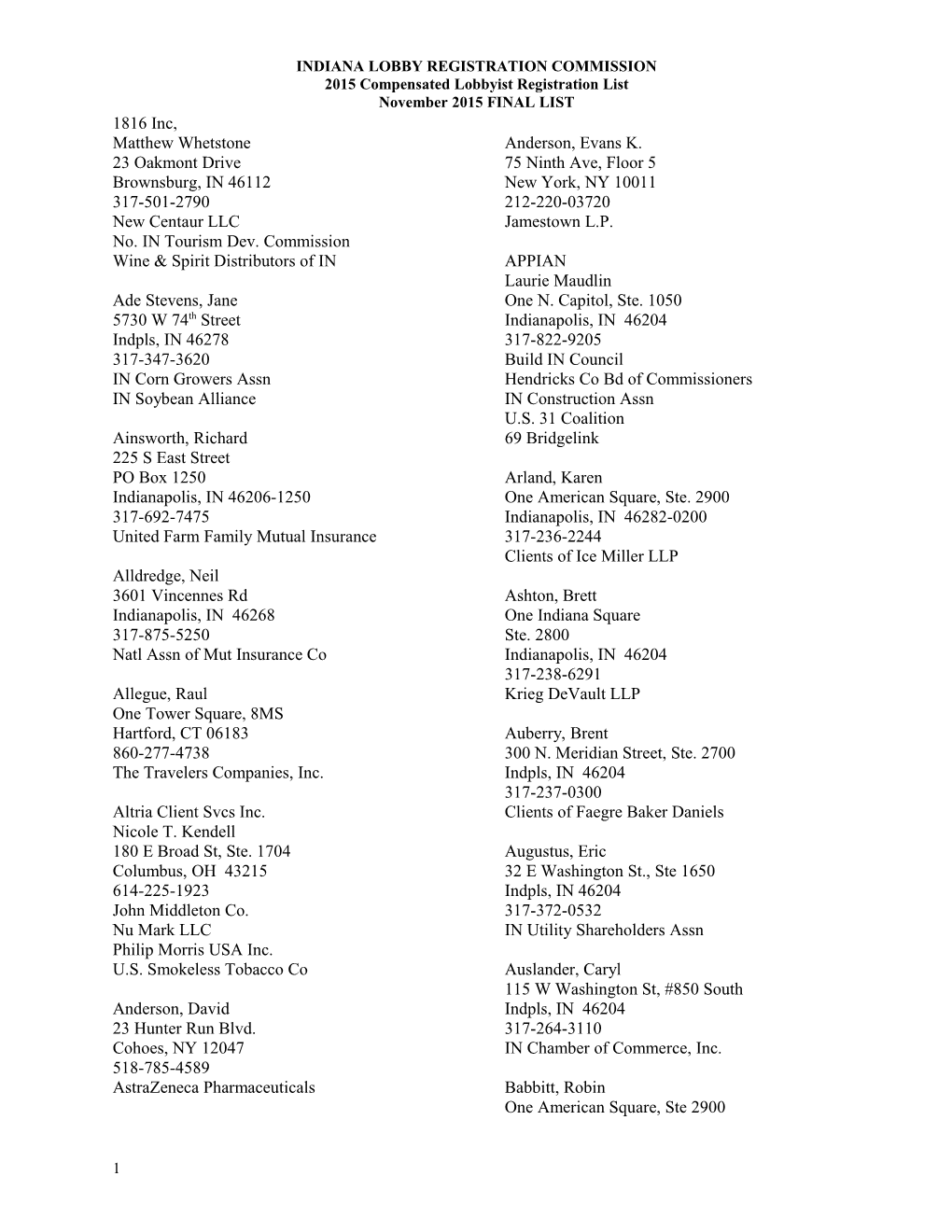 Indiana Lobby Registration Commission