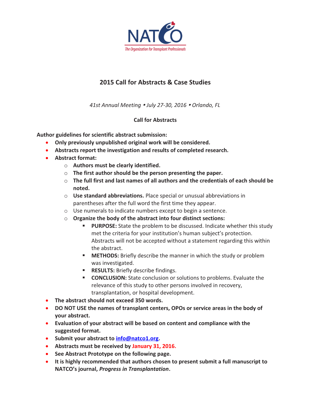 2008 Call for Abstracts, Case Studies and Research Grants