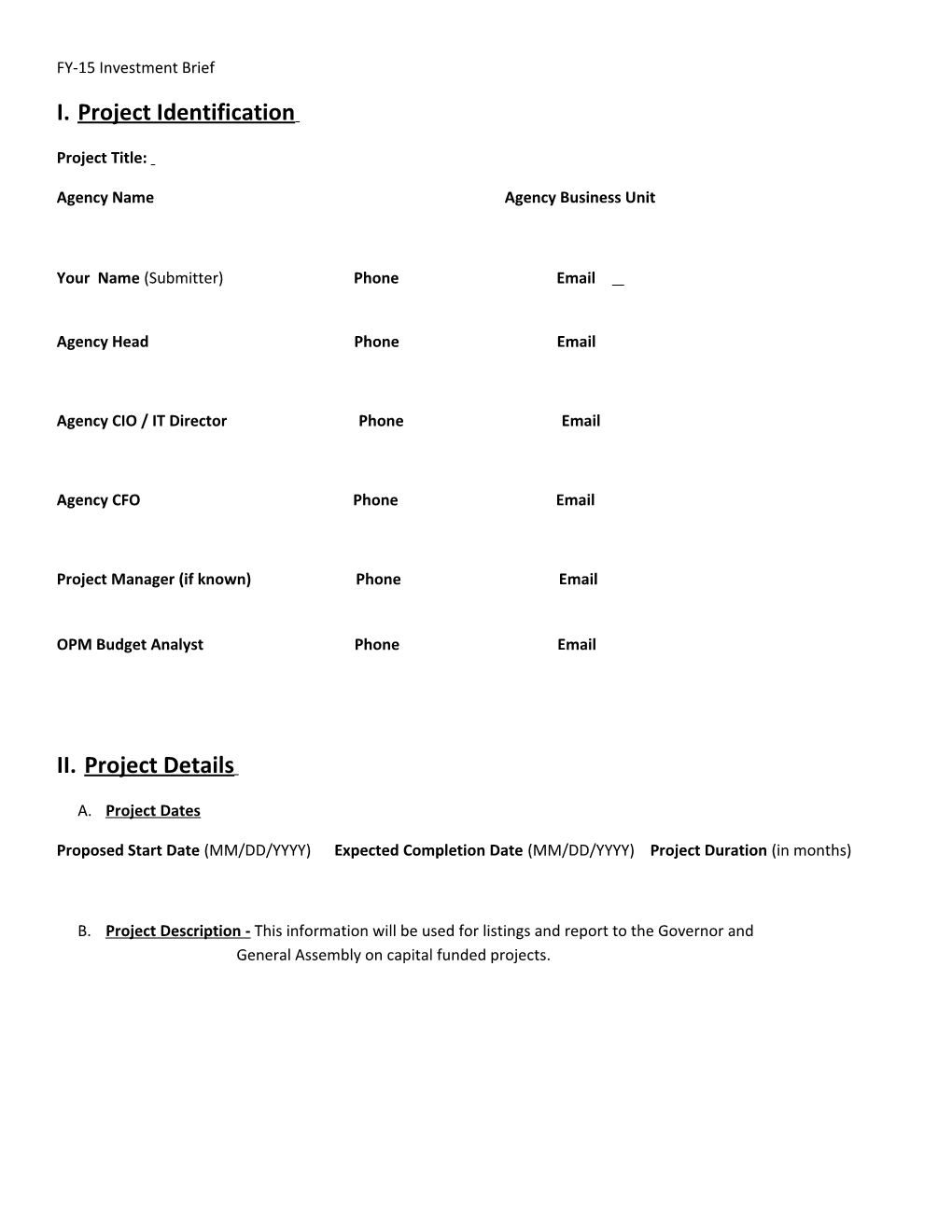 Blank Investment Brief for FY - 13