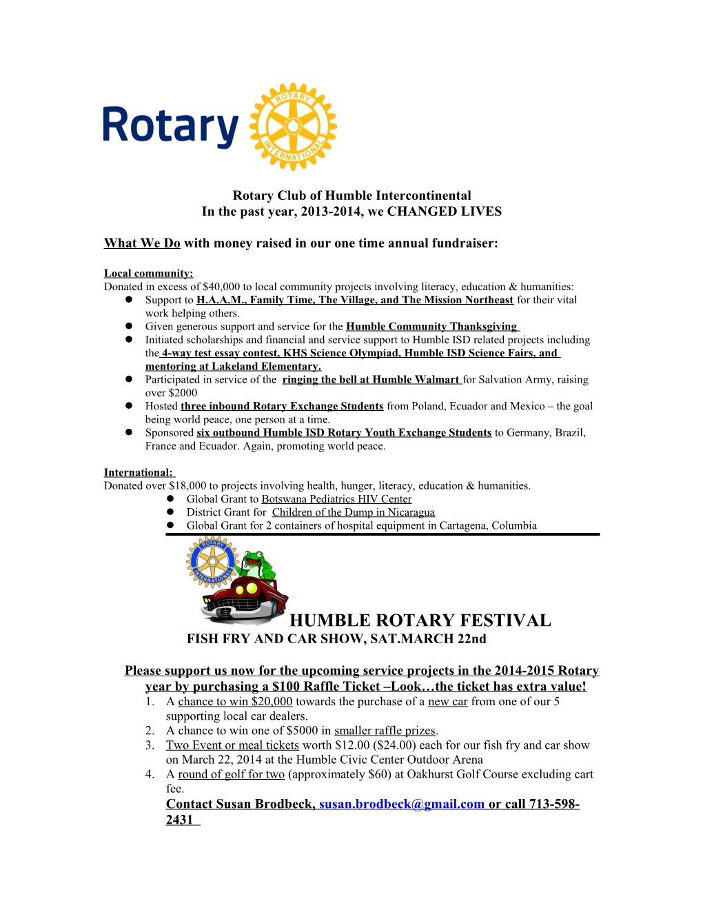 Rotary Club of Humble Intercontinental