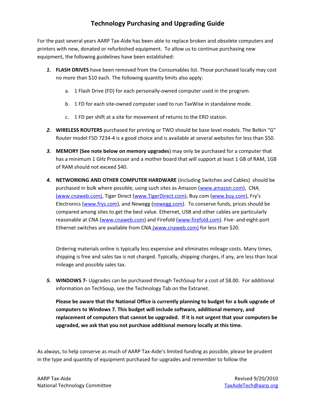 Material Ordering Criteria Draft