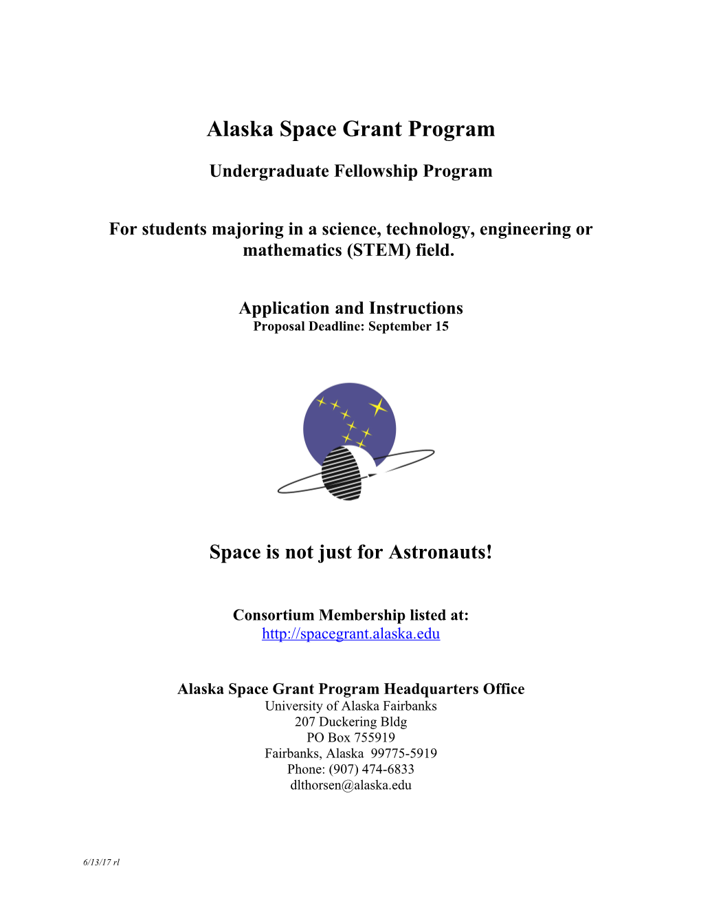 Alaska Space Grant Program s1