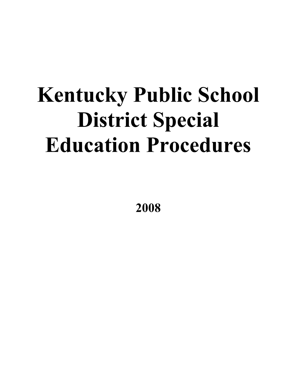 Kentucky Public Schooldistrict Special Educationprocedures