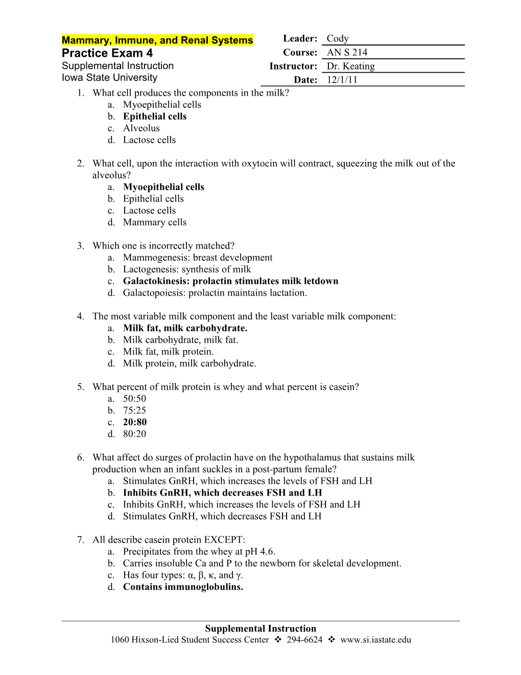 What Cell Produces the Components in the Milk?