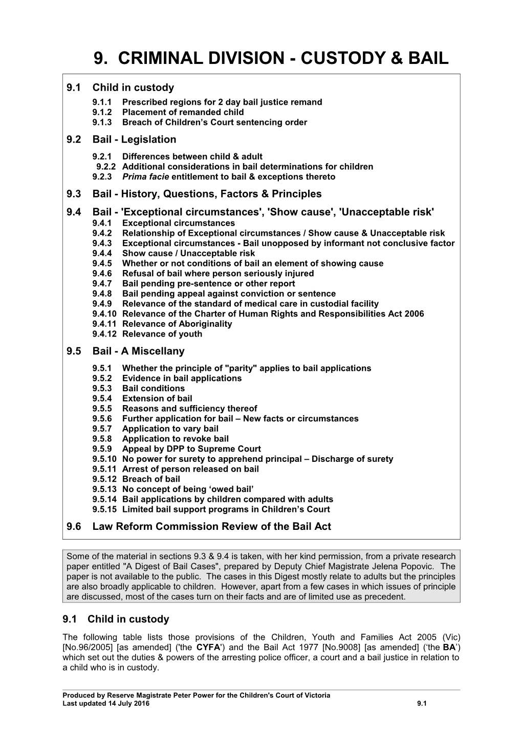 9. Criminal Division - Custody & Bail